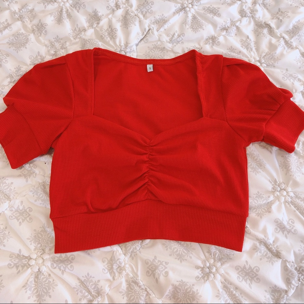 Red crop top